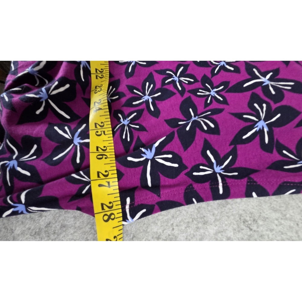 Jones New York Signature Womens 3XL Tunic Top Purple Hollyhock Print V Neck NEW - Picture 7 of 8